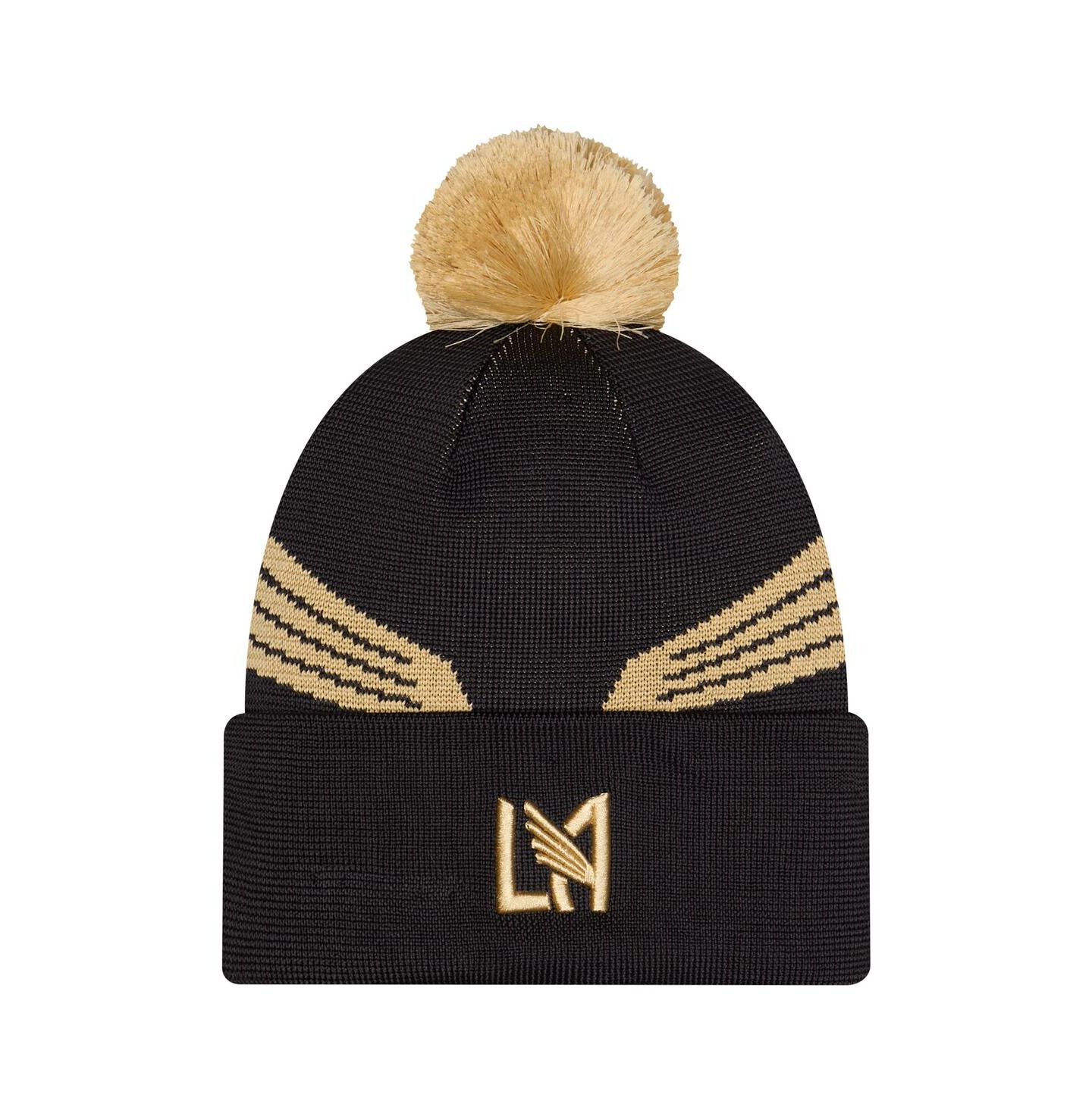 Мужские головные уборы New Era Black Lafc 2026 Jersey Hook Cuffed Knit Hat with Pom — фото 1