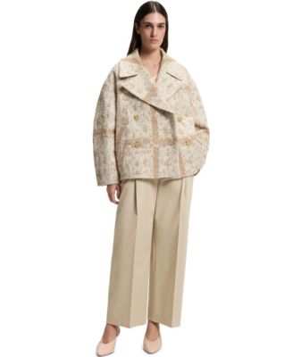 BOSS by Women's Stretch Cotton Relaxed-Fit Culottes Pants