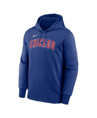 Men's Royal Chicago Cubs Primary Wordmark Therma Hoodie