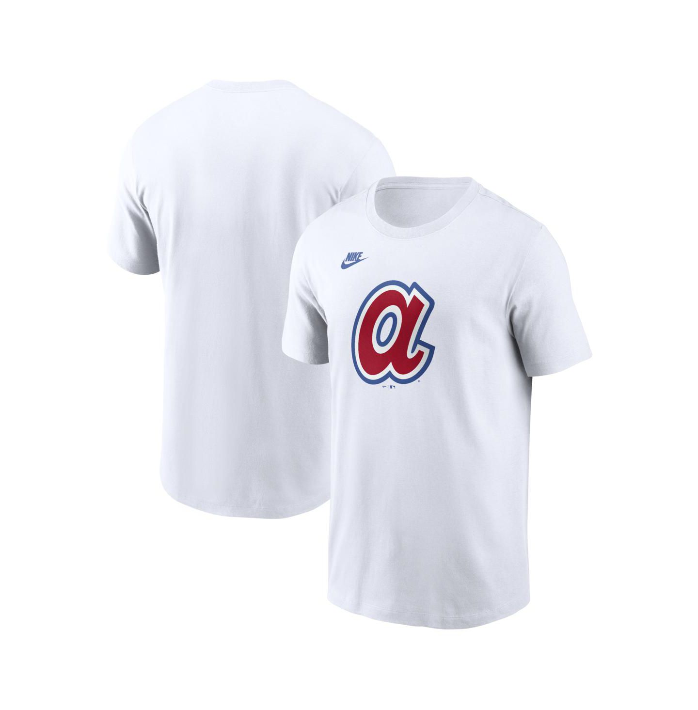 Мужская футболка Nike White Atlanta Braves Cooperstown Collection Logo — фото 1