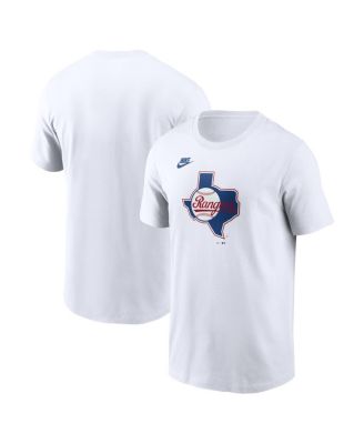Men's White Texas Rangers Cooperstown Collection Logo T-Shirt