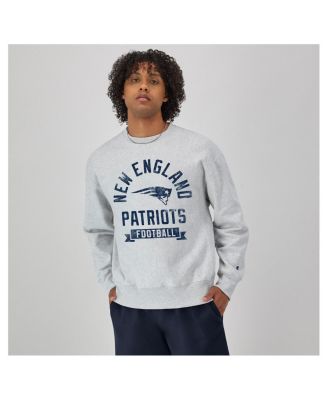Men's Heather Gray New England Patriots Reverse Weave Fleece Pullover Sweatshirt