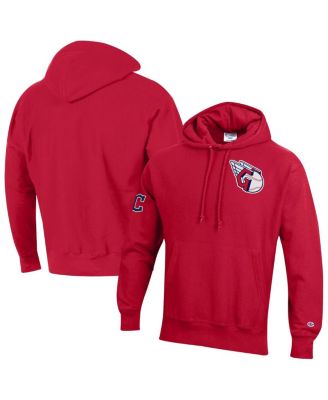 Men's Scarlet Cleveland Guardians Reverse Weave Chenille Hoodie