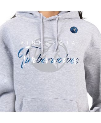 Women's Gray Minnesota Timberwolves Shadow Logo Tri-Blend Fleece Hoodie