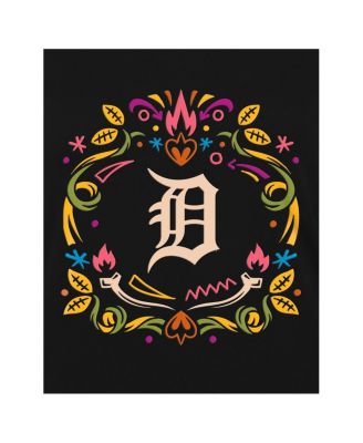 Women's Black Detroit Tigers Día De Los Muertos V-Neck T-Shirt