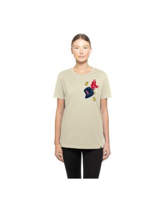 Women's Cream Boston Red Sox Stars Cap T-Shirt