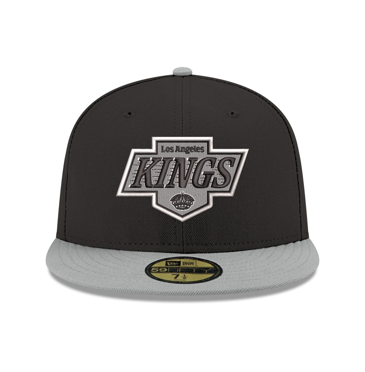 Мужская кепка New Era Black Los Angeles Kings Core Logo Two-Tone 59FIFTY Fitted Hat — фото 2