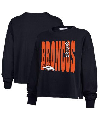 Women's Navy Denver Broncos Stacked Sydney Long Sleeve T-Shirt