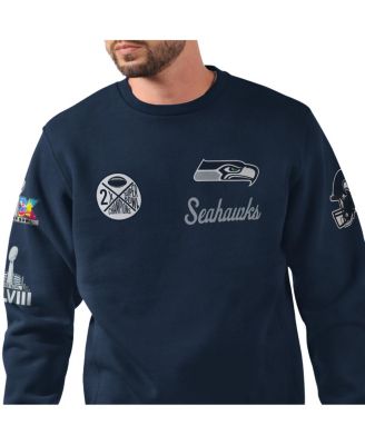 Men's College Navy Seattle Seahawks Two-Time Super Bowl Champions Classic Fleece Sweatshirt
