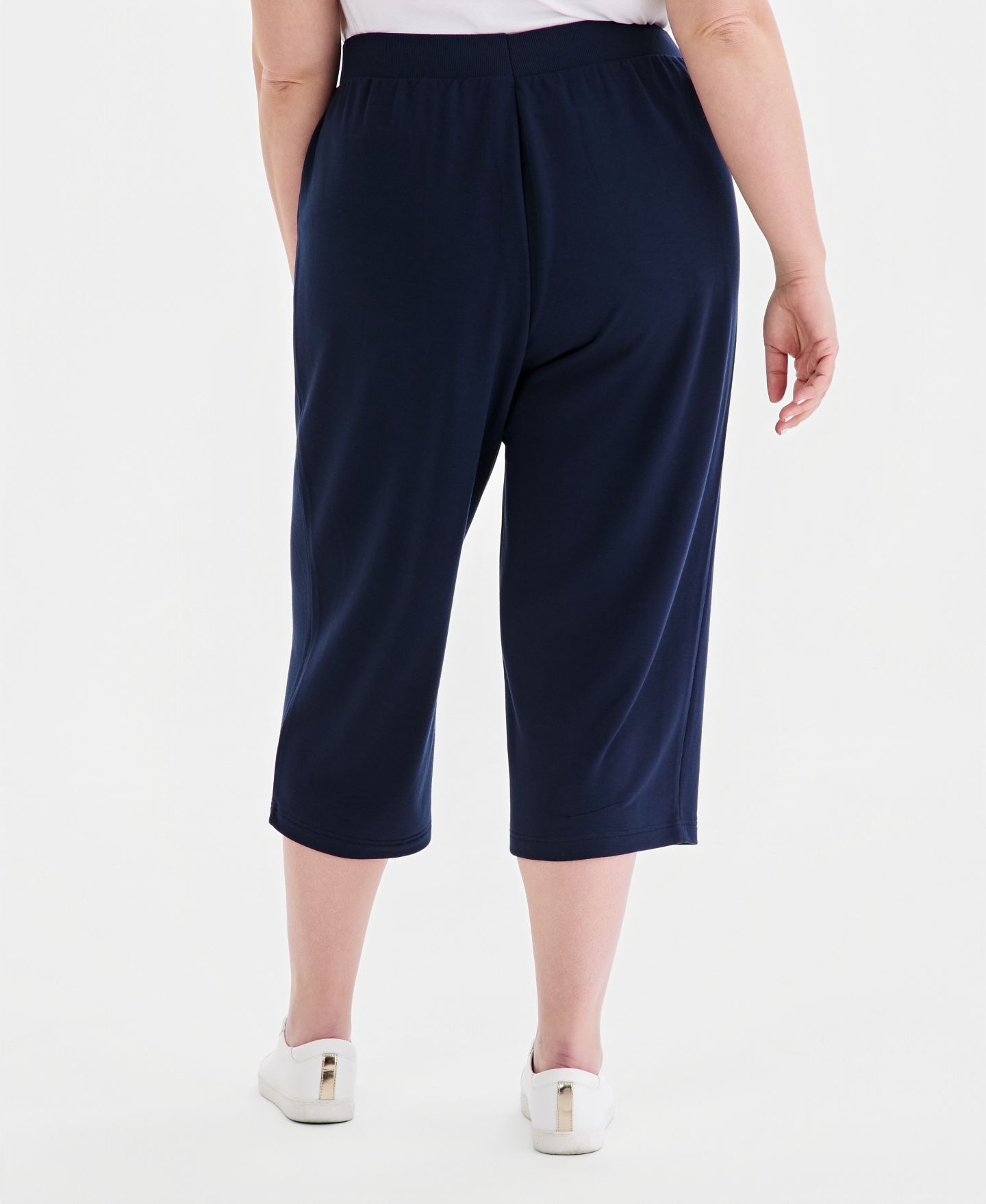 Женские брюки Style & Co Plus Size LuxLounge French Terry Capri, цвет: Синий — фото 4