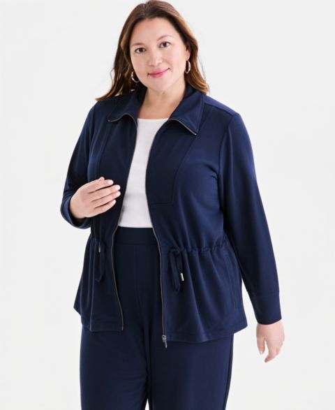 Женские куртки Style & Co Plus Size LuxLounge French Terry Zip Jacket