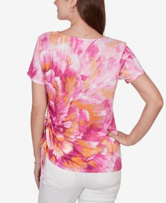 Petite Bold Watercolor Floral Knit T-Shirt