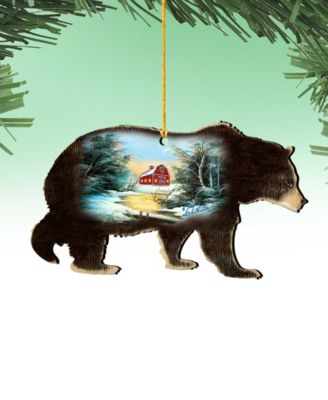 Bear Holiday Ornaments, Set of 2