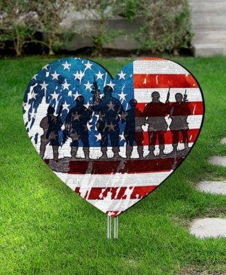 USA Military-Inspired Heart Holiday Outdoor Decor Large Ornament