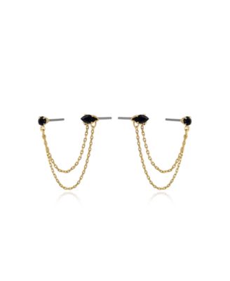 Double Piercing Chain Dangle Earrings