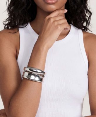 Double Golden Bangle Bracelet Set