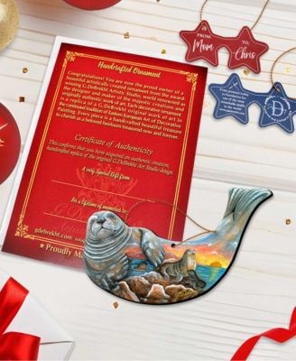 Seal Holiday Ornaments, Set of 2