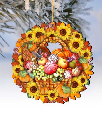 Cats Wreath Holiday Ornaments, Set of 2