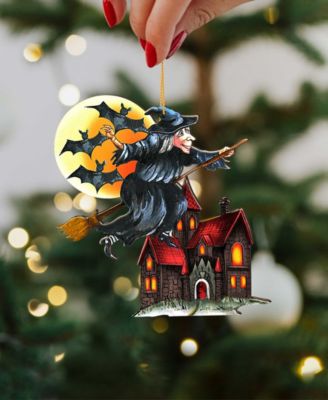 Christmas Witch Holiday Ornaments, Set of 2