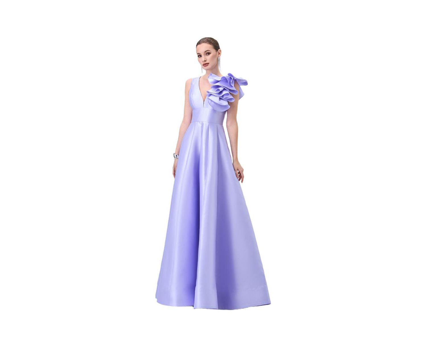Women's Mirella V Neck Ruffle Gown