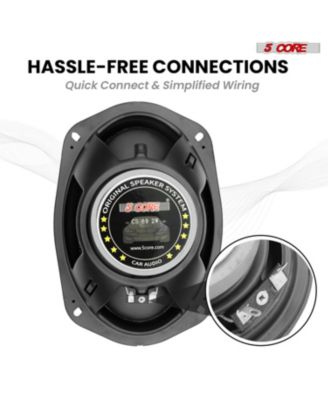 5Core 6x9 Car Speaker 4Pcs 800W 4Ohm 2 Way Coaxial Speaker Audio w Super Tweeter Fit for Vehicle