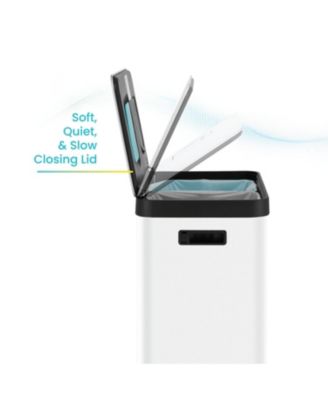 19 Gallon Stainless Steel Dual Trash and Recycling Can with CleanAura Odor Control and Soft Close Lid