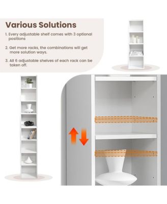 8-Tier Tall Narrow Bookshelf, Slim Storage Cabinet & Display Bookcase with Adjustable Shelves for Living Room, Office