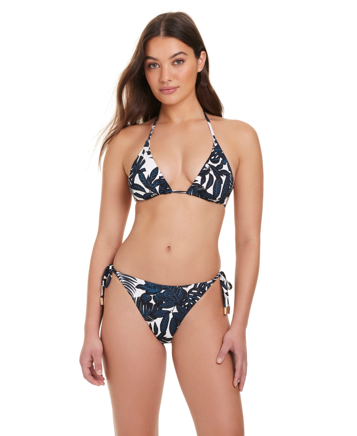 Red Carter Women's Rich and Famous Classic Triangle V-Neck Printed Bikini Top