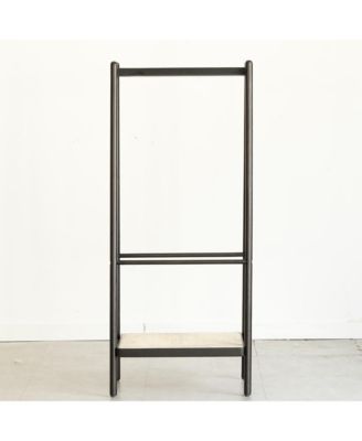 Trapezoid Solid Oak Wood Clothes Rack, Standing Garment Racks with Shelves for Hanging Clothes