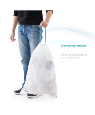 Code 30R Drawstring Kitchen Trash Bags Custom Fit for 8 Gallon Recycling Bins, 60-Count