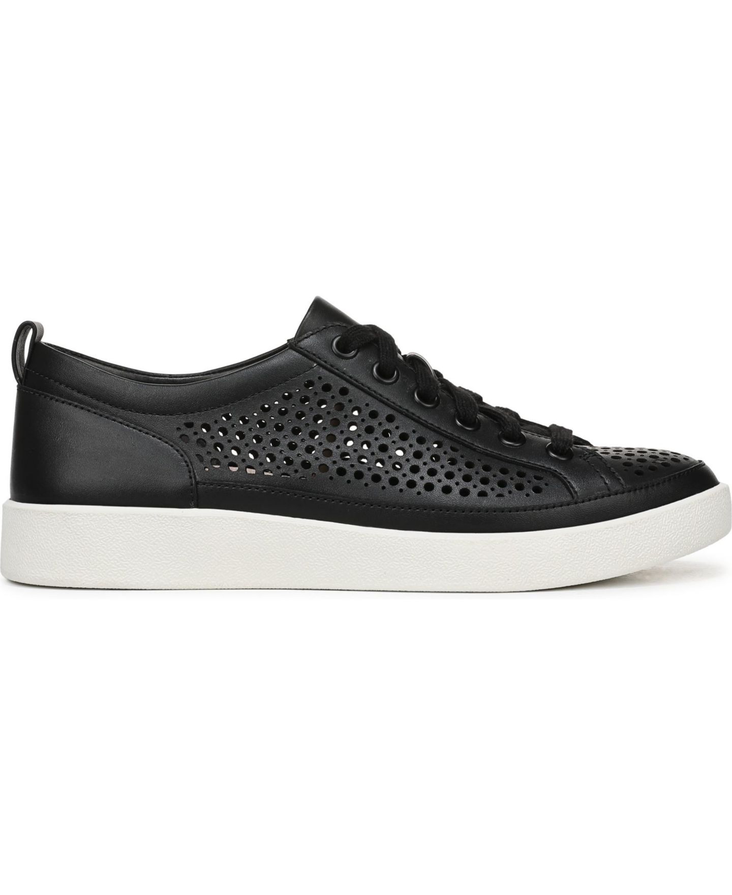 Женские кроссовки Vionic Winny Perf Lace Up, цвет: Чёрный кожаный — фото 2