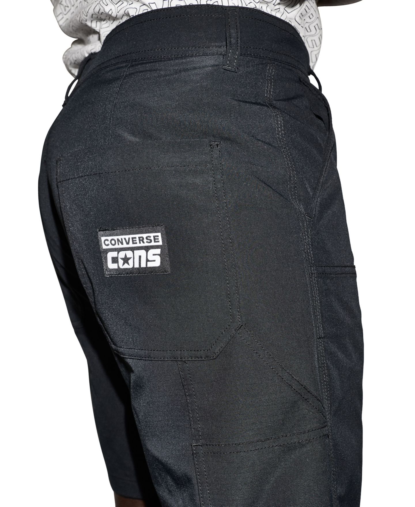 Мужские шорты Converse Regular-Fit Double Knee, цвет: Чёрный — фото 5