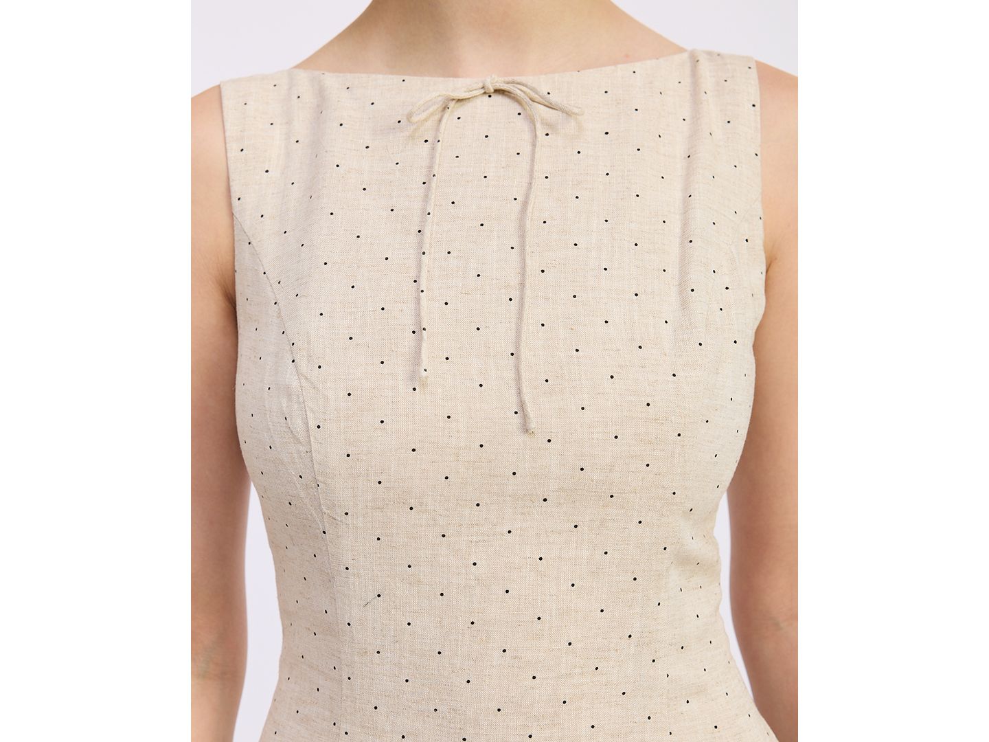 Женское платье En Saison Blakely Sleeveless Boat Neck Midi, цвет: Натуральный чёрный — фото 3