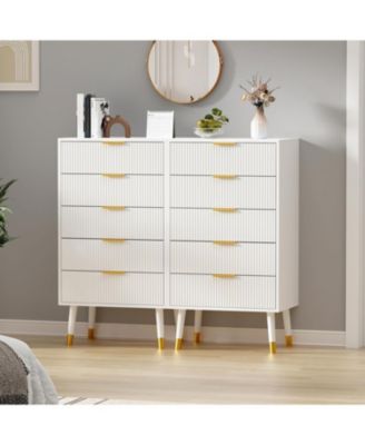 5 Drawer Dresser for Bedroom, Modern Closet Dressers Chest of Drawers, Wood Storage Dresser Chest Cabinet Organizer Unit