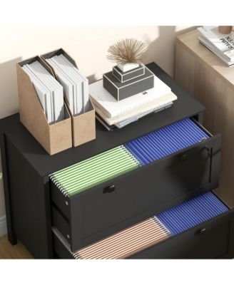 File Cabinet, Lateral Locking Filing Cabinet with 2-Drawer and Adjustable Hanging Bar for Letter/A4/Legal, Home Office Storage Cabinet