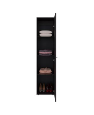 Saily Storage Cabinet with 4 Shelves and Mirror on Door, Modern Design