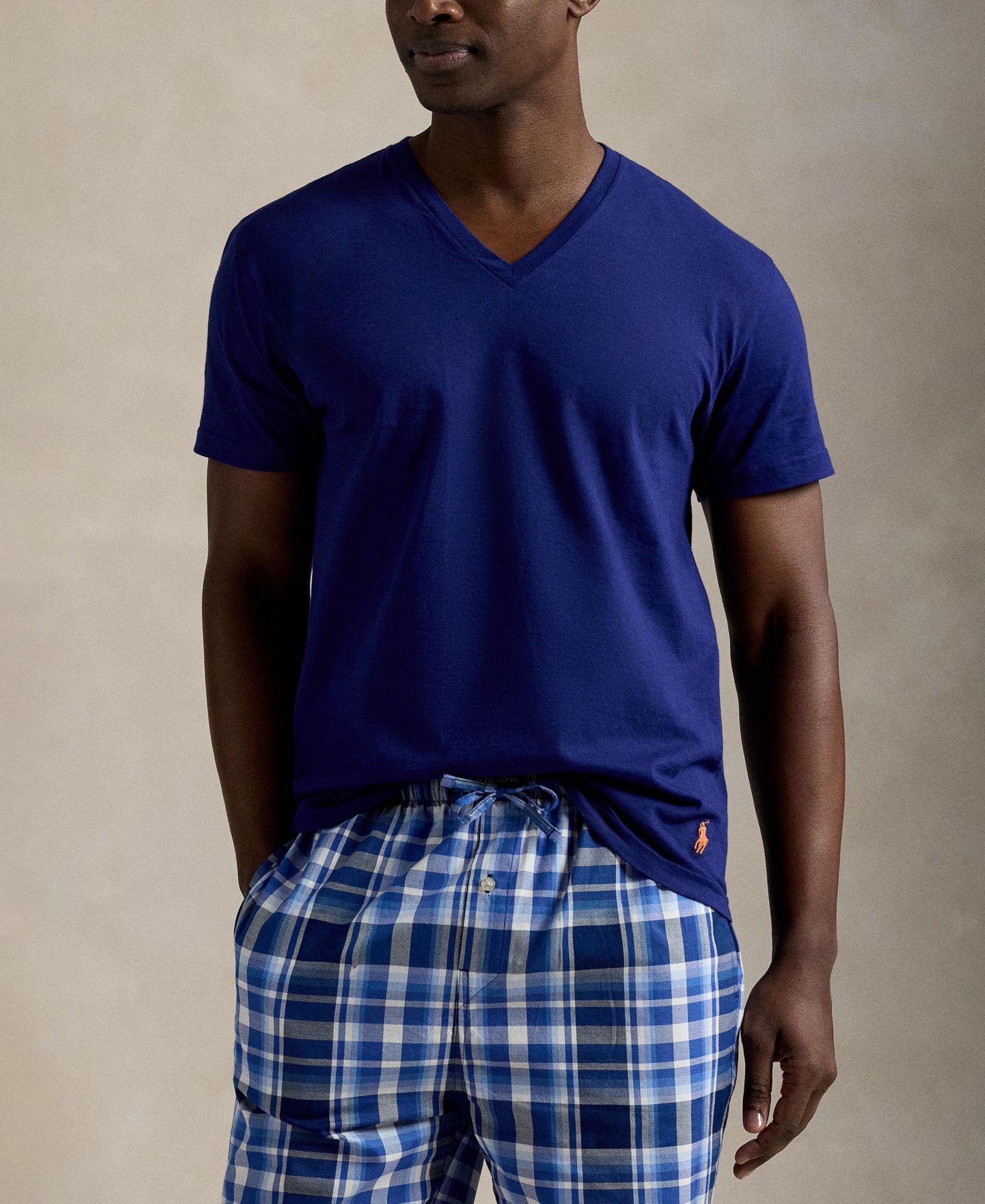 Бельё Undershirts для мужчин, хлопок, 3 шт. — Polo Ralph Lauren, цвет: Королевский синий / Синий — фото 2
