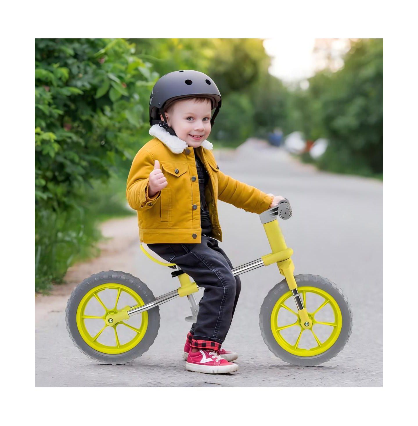 Детская игрушка HONGGE 12 Inch Adjustable Seat and Rotatable Handlebar Balance Bike, Ages 2-5, цвет: Зелёный — фото 2