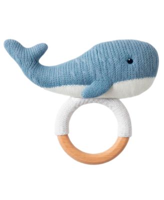 Baby Boys' Short-Sleeve Bodysuits with Crochet Whale Rattle, 2-Pack 