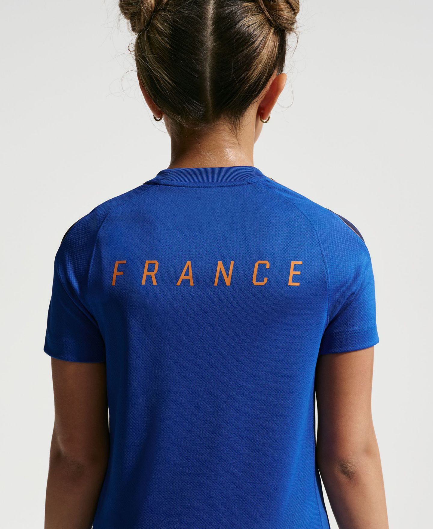 Детская футболка Nike France Strike Dri-Fit Soccer Short-Sleeve, цвет: Королевский синий / Медный — фото 3