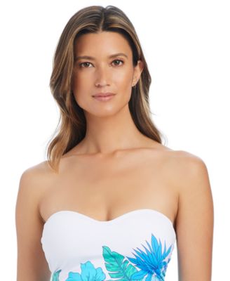 Women's Riviera Retreat Shirred Bandeau Neck One-Piece Swimsuit