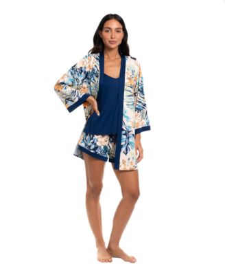 Women's Printed Wrapper, Camisole and Shorts, 3-Piece Set