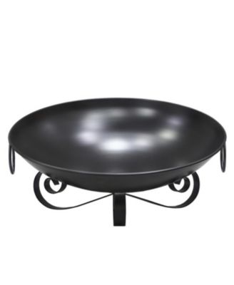 24 Inch Heavy Duty Metal Fire Pit Bowl with Handles, Wood Burning