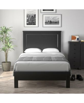 Size Bed Frame Platform Slat High Headboard Bedroom Rubber Wood Leg