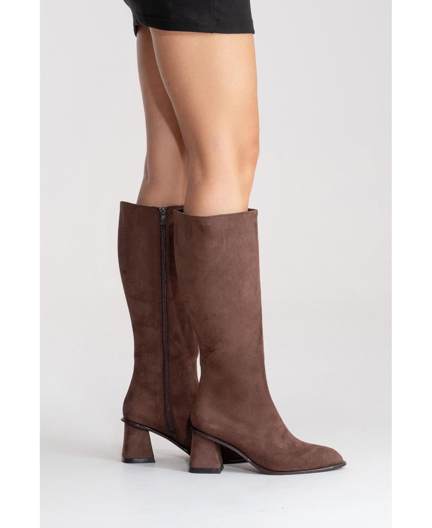 Женские ботинки Prologue Shoes Paradis Block Heel Knee High, цвет: Коричневый замшевая искусственная кожа — фото 8