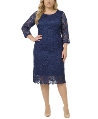 Plus Size Lace Sheath Dress