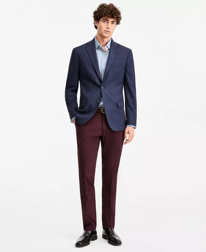 Men's Modern-Fit Blue Check Sport Coat - thumbnail 4