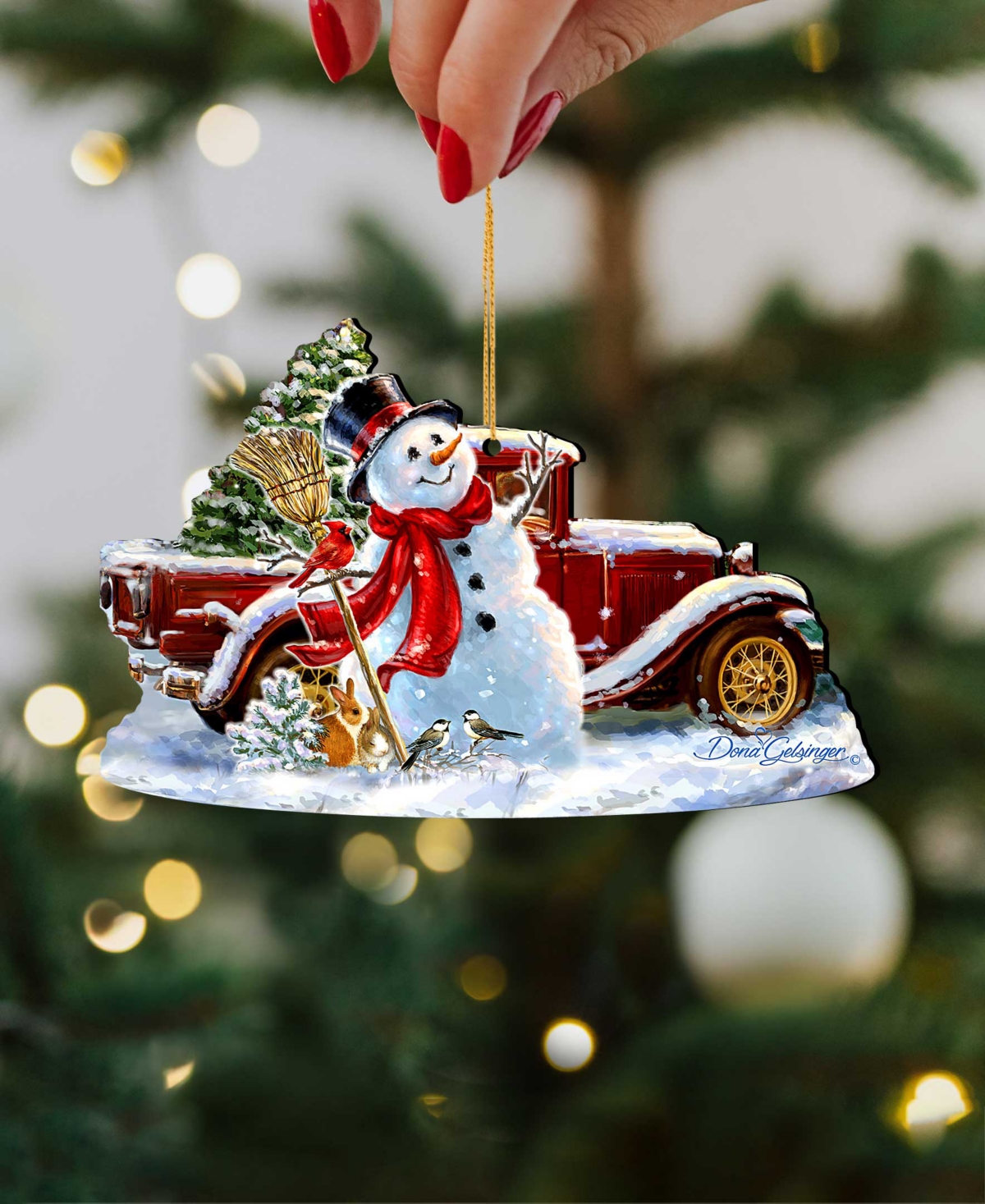 Designocracy by Dona Gelsinger Frosty Forest Friends Ornament