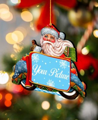 Merry Christmas Santa Picture Frame Ornament, Set of 2