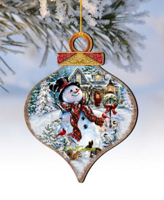 An Old Fashioned Christmas Drop Wooden Ornaments, Set of 2